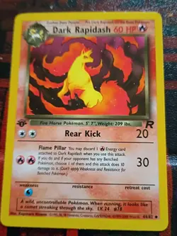 2000 TEAM ROCKET POKEMON TCG 1ST EDITION DARK RAPIDASH CARD 44/82 UNGRADED - Image 2