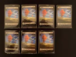 7 MTG Final Fantasy Foil Land Packs (102 Foil Lands, Mint Condition, Never Used) - Image 1