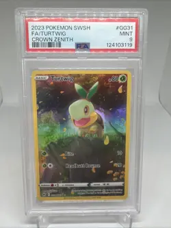 2023 Pokemon Turtwig GG31/GG70 Crown Zenith Galarian Gallery Holo PSA 9 Mint - Image 2