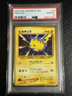 2000 Pokemon #25 Neo Genesis PIKACHU Japanese PSA 10 GEM MINT!!! - Image 1