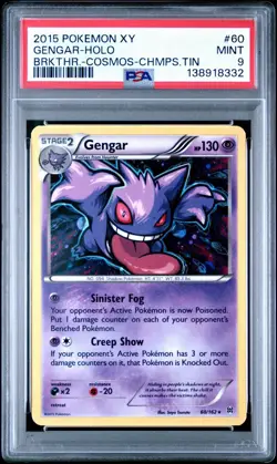 2015 Pokemon XY Breakthrough Gengar Cosmos Holo 60/162 #60 PSA 9 - Image 1