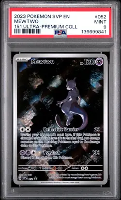 2023 POKEMON SVP EN-SV BLACK STAR PROMO 151 ULTRA-PREM COLL #052 MEWTWO PSA 9 - Image 1