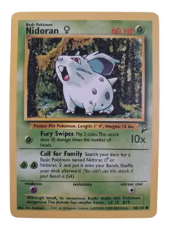 Nidoran 82/130 Base Set 2 Common Pokemon TCG NM - Image 1