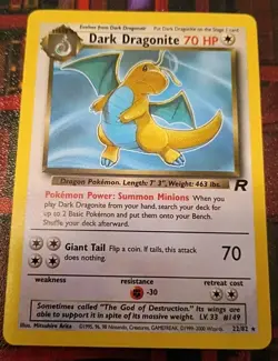 2000 POKEMON TCG DARK DRAGONITE #22 RARE NON HOLO UNGRADED EXCELLENT CONDITION - Image 2