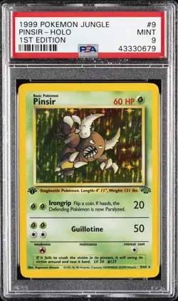 1999 POKEMON JUNGLE 1ST ED #9 PINSIR-HOLO PSA 9 - Image 1