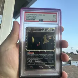 2010 POKEMON HEARTGOLD & SOULSILVER UNDAUNTED #86 UMBREON-HOLO PSA 7 - Image 1