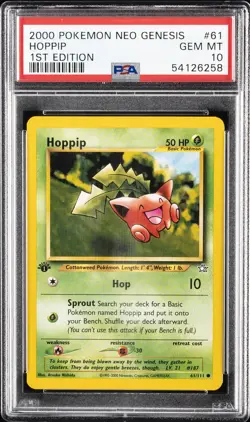 2000 POKEMON NEO GENESIS 1ST ED #61 HOPPIP PSA 10 - Image 1