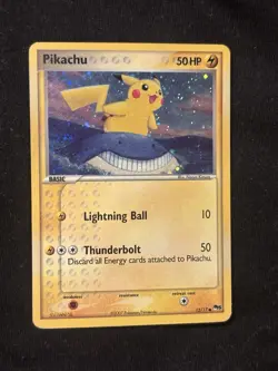 Pokemon Pikachu Common Holo 12/17 POP Series 5 2007 Lightning Basic Card - Image 1