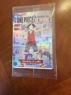 Bandai One Piece CCG Monkey.D.Luffy US Voyage Promo Holo Card P-055 - Image 1