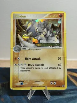 Rhydon 19/106 Ex Emerald Reverse Holo Rare Stamped Pokemon Card HP - Image 1