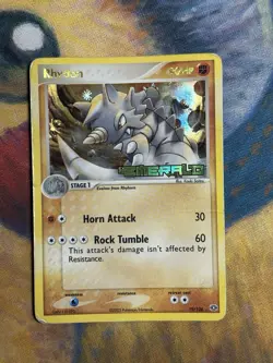 Rhydon 19/106 Ex Emerald Reverse Holo Rare Stamped Pokemon Card HP - Image 2