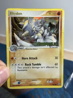 Rhydon 19/106 Ex Emerald Reverse Holo Rare Stamped Pokemon Card HP - Image 3