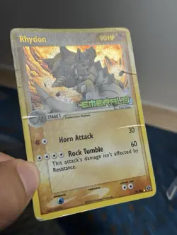 Rhydon 19/106 Ex Emerald Reverse Holo Rare Stamped Pokemon Card HP - Image 4