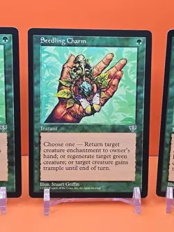 🟢🟢🟢 (4) 1996 MAGIC THE GATHERING SEEDLING CHARM MIRAGE UNPLAYED 🟢🟢🟢 - Image 4