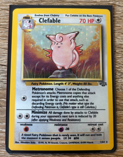 Pokemon TCG Clefable Jungle 1/64 Holo Unlimited Holo Rare LP - Image 1
