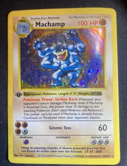 Pokemon TCG Machamp Base Set 8/102 Holo Holo Rare SHADOWLESS - Image 1