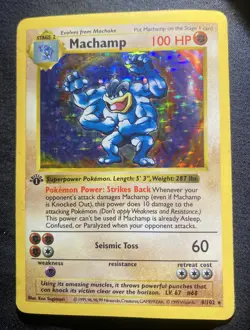 Pokemon TCG Machamp Base Set 8/102 Holo Holo Rare SHADOWLESS - Image 2