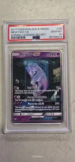 Pokemon Mewtwo GX Secret Rare 78/73 Shining Legends Holo PSA 10 2017 - Image 2