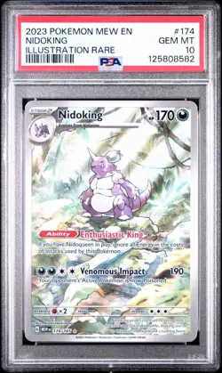 2023 POKEMON MEW EN NIDOKING #174 ILLUSTRATION RARE PSA 10 - Image 1