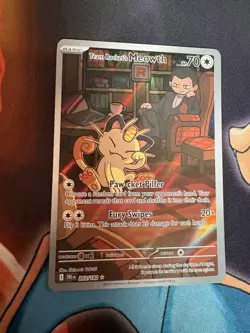 Pokemon Team Rocket's Meowth Sv10 203/182 Holo Illustration Rare 70 HP English - Image 1