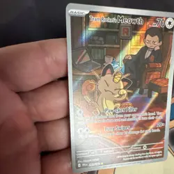 Pokemon Team Rocket's Meowth Sv10 203/182 Holo Illustration Rare 70 HP English - Image 4