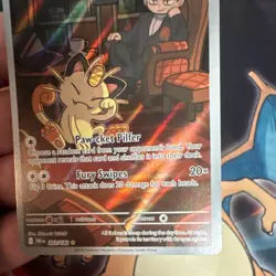 Pokemon Team Rocket's Meowth Sv10 203/182 Holo Illustration Rare 70 HP English - Image 5