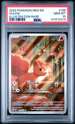 2025 POKEMON MEG EN-MEGA EVOLUTION ILLUSTRATION RARE #138 VULPIX PSA 10 - Image 1