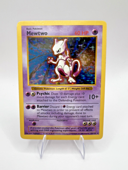 Mewtwo Shadowless Base Set English Pokemon TCG Holo Rare - MP - Image 1