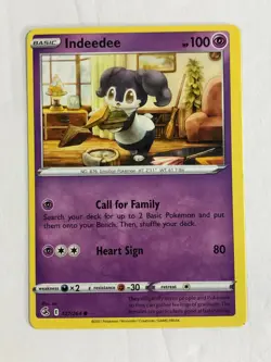Pokemon TCG Fusion Stirke Miscut + Alignment Dot Error Indeedee 127/264Near Mint - Image 1
