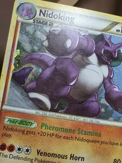 Pokemon TGC Nidoking 6/102 Triumphant TM Holo Rare HeartGold SoulSilver 2010 HP - Image 3