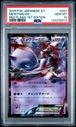 PSA 10 GEM MINT 2015 P.M. POKEMON JAPAN XY MEWTWO EX RED FLASH 1ST EDITION #027 - Image 1