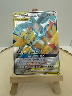 Pokemon Moltres & Zapdos & Articuno GX TAG TEAM Full Art 66/68 Holo - Image 1