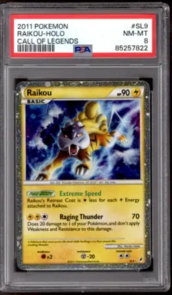 Pokemon Call of Legends Raikou SL9 PSA 8 - Image 1