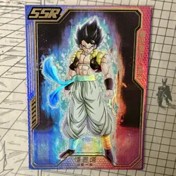 SSG Super Saiyan Blue Gogeta Dragon Ball Z Thick Textured Holo Foil SSR Card DBZ - Image 4