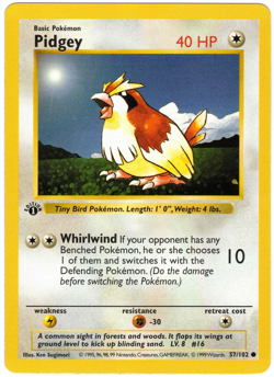 Pidgey 57/102 Base Set 1st Edition Common Vintage Pokemon Card - Image 1