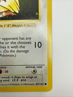 Pidgey 57/102 Base Set 1st Edition Common Vintage Pokemon Card - Image 5