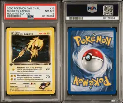 Rocket's Zapdos - 1st Edition - 15/132 Gym Challenge - Pokemon TCG 2000 - PSA 8 - Image 3