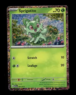 Sprigatito 001/015 - Holo - McDonald’s 2023 Pokemon TCG Card M23en - LP - Image 1