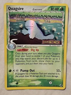 2006 Pokemon EX Dragon Frontiers Quagsire Delta Species Stamped Holo #21/101 - Image 1