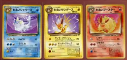 Dark Flareon Vaporeon Jolteon 3-Card Set Ex/NM Team Rocket Japanese Pokemon - Image 1