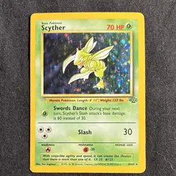 Pokemon Scyther 10/64 Jungle Holo Rare Unlimited 1999 Wizards TCG Card English - Image 1