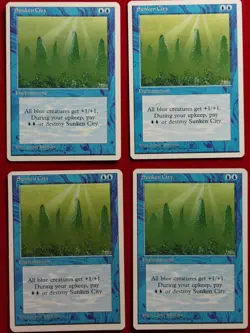 MTG 4x Sunken City x4 LP Fourth 4th Edition Magic Playset - Image 1