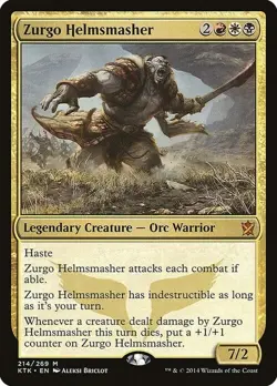 Magic The Gathering MTG ZURGO HELMSMASHER Khans of Tarkir NM Near Mint - Image 1