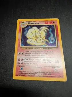 | Ninetales | 12/102 (HP/DMG) Base Set Unlimited Holo Rare Pokemon Card WOTC - Image 1