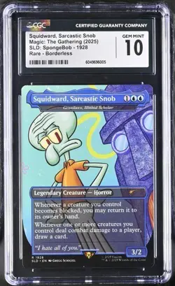 2025 MTG Secret Lair SpongeBob - Squidward, Sarcastic Snob #1928 CGC 10 Gem Mint - Image 1