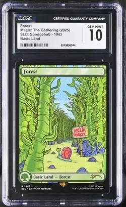 2025 MTG Secret Lair SpongeBob - Forest #1943 - CGC 10 Gem Mint - Image 1