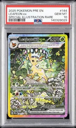 2025 POKEMON PRE EN-PRISMATIC EVOLUTIONS #144 LEAFEON EX PSA 10 - Image 1