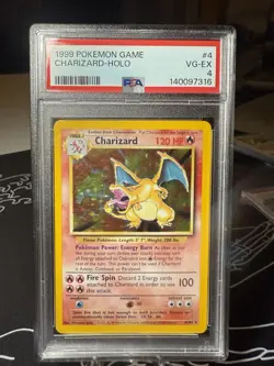 Pokemon Charizard Base Set Holo 4/102 | PSA 4 | 1999 English - Image 1