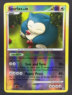 Pokemon Rising Rivals SNORLAX Reverse Holo #81/111 LP - Image 1
