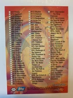 2000 Topps Pokemon TV Series 2 Checklist (A) FREE COMBINED SHIPPING - Image 2